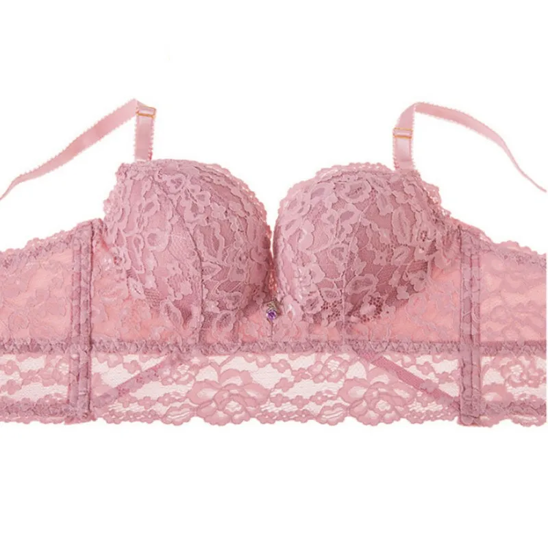 

Sexy Women Underwear Set Embroidery Lace Bra Set Wire Free Gather Together Push Up Bra Brief Sets W6 Co1