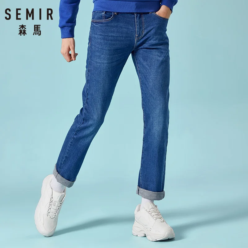 SEMIR мужские хлопковые Прямые классические джинсы весна осень джинсовые штаны