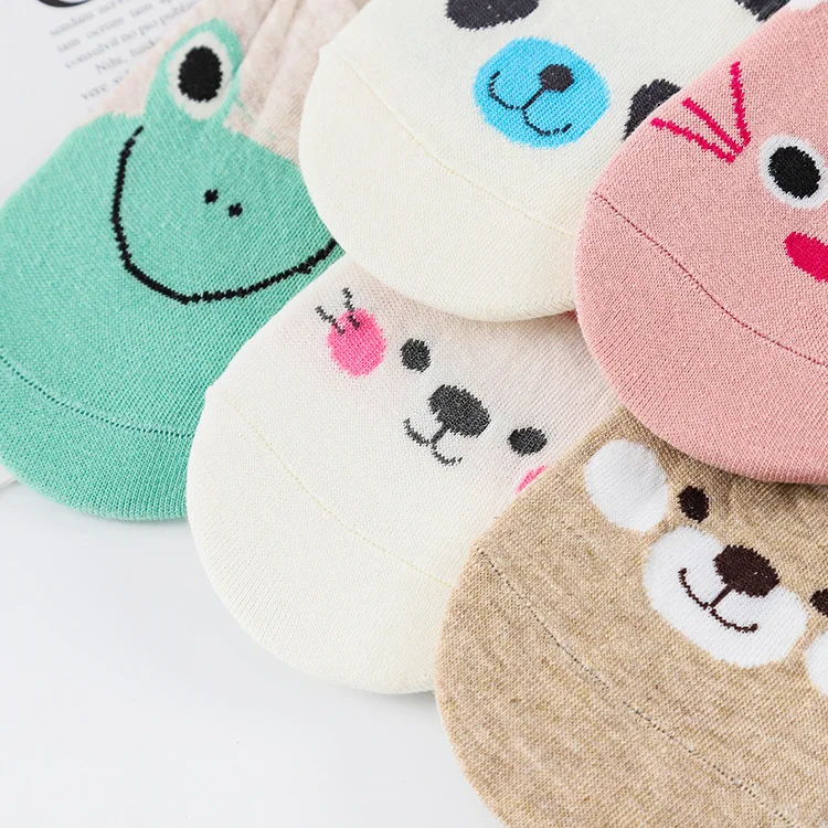 Летние женские лодочные носки с пандой тонкие нескользящие невидимые лодочки
