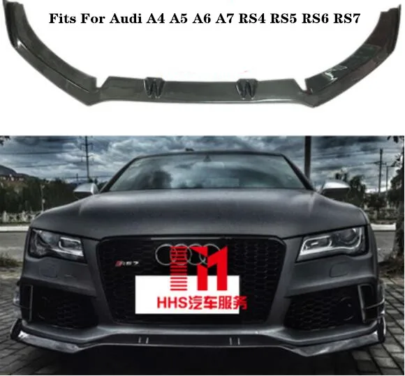 Высококачественный передний бампер из углеродного волокна спойлер для Audi A5 A6 A4 RS4
