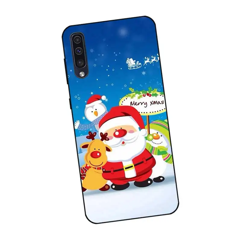 P027 Рождественский олень черный силиконовый чехол для samsung Galaxy A6 A7 A8 A9 A10 A30 A40 A50 A60 A70