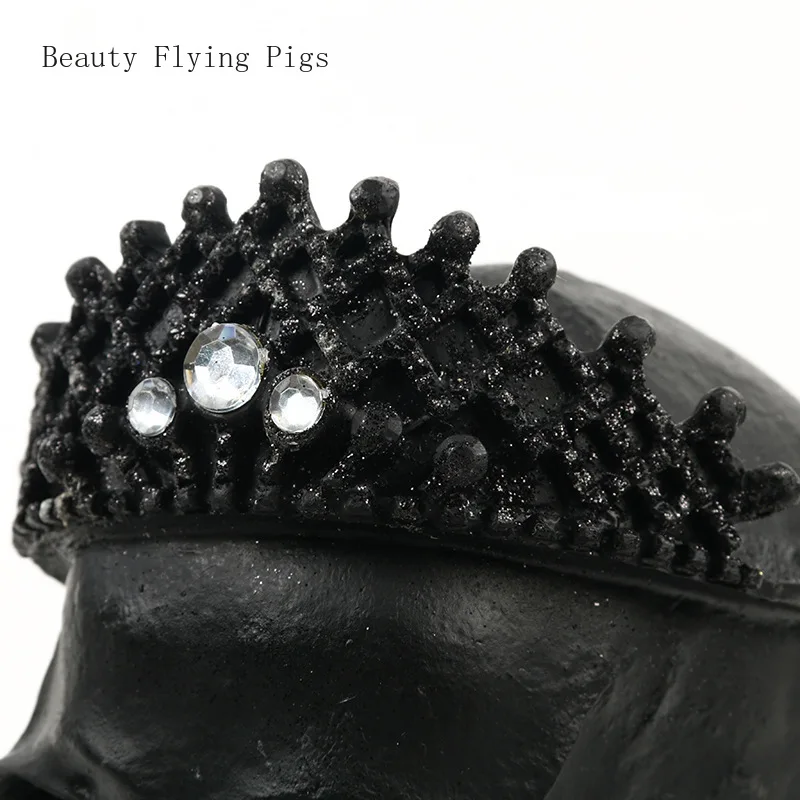 Подарок на Хэллоуин Черная Корона с Алмазный череп изображение Реалистичная