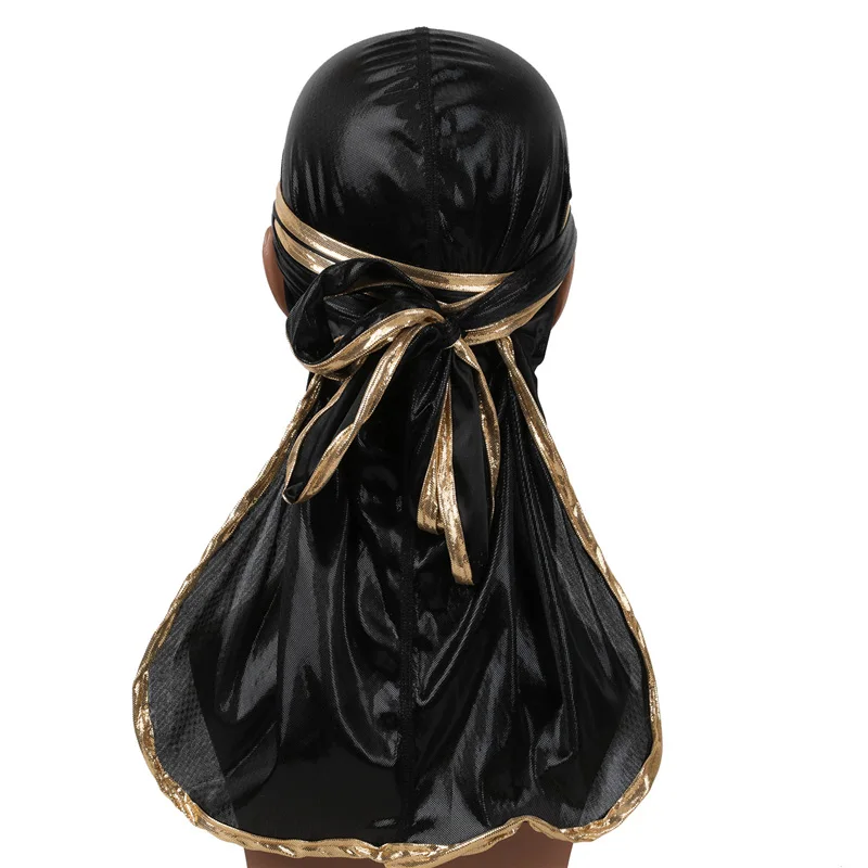 Мужская шапка-Бандана Durag шелковистая шапка-бандана в полоску повязка на голову |