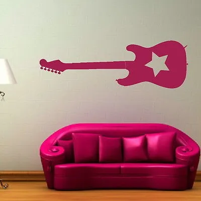 Бесплатная доставка Настенная Наклейка RockStar с музыкой на гитару декоративная