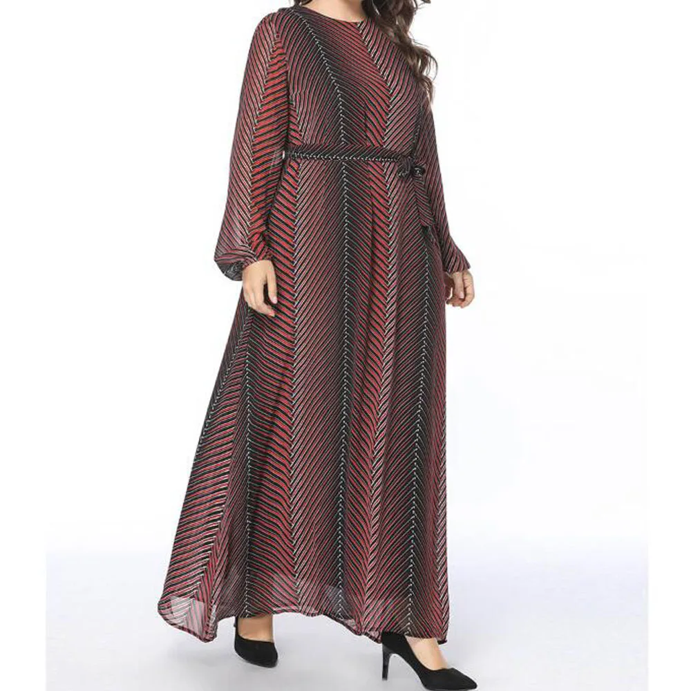 Женское винтажное платье большого размера 4XL с длинным рукавом и принтом Одежда