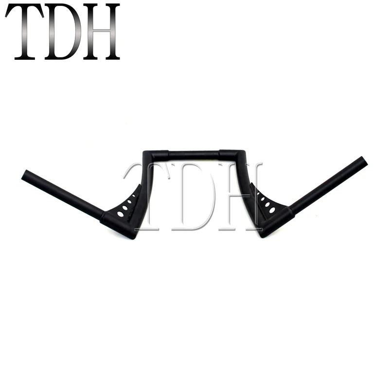 Black Motorcycle 12" Rise Handlebar For Harley Softail Sportster Dyna Hangers Handlebar 1-1/4" Ape Hanger 1" Bar Bobber Chopper