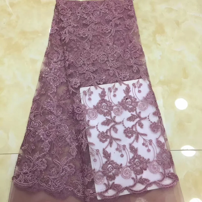 Модная африканская Тюлевая кружевная ткань 8 цветов (5 ярдов/шт.) вышитая