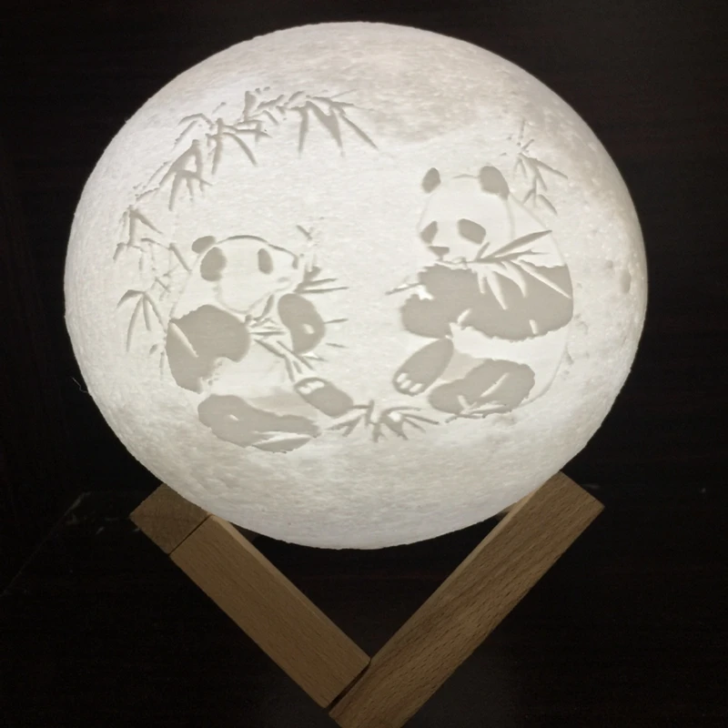 Перезаряжаемый светодиодный ночсветильник с 3D рисунком панды лампы в китайском