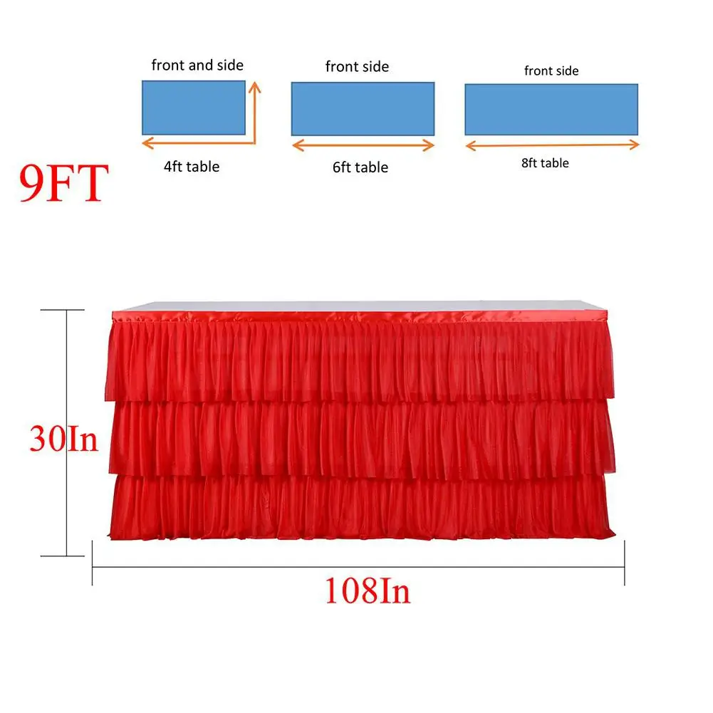 Adeeing 3 Слои эластичная сеточная подкладка Пушистые Юбка для стола Тюль посуда