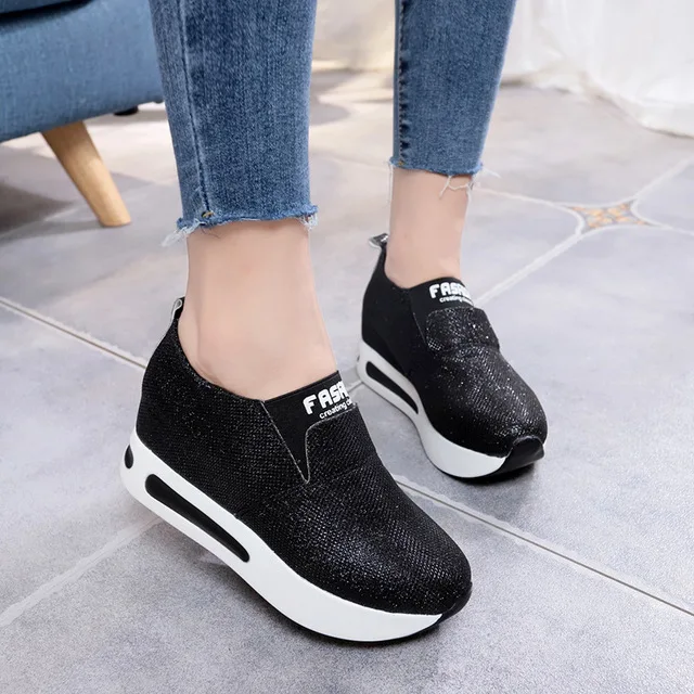 Женские студенческие модные женские туфли на плоской подошве; Zapatillas; повседневные лоферы, увеличивающие рост; мокасины; обувь для отдыха на плоской подошве; A459