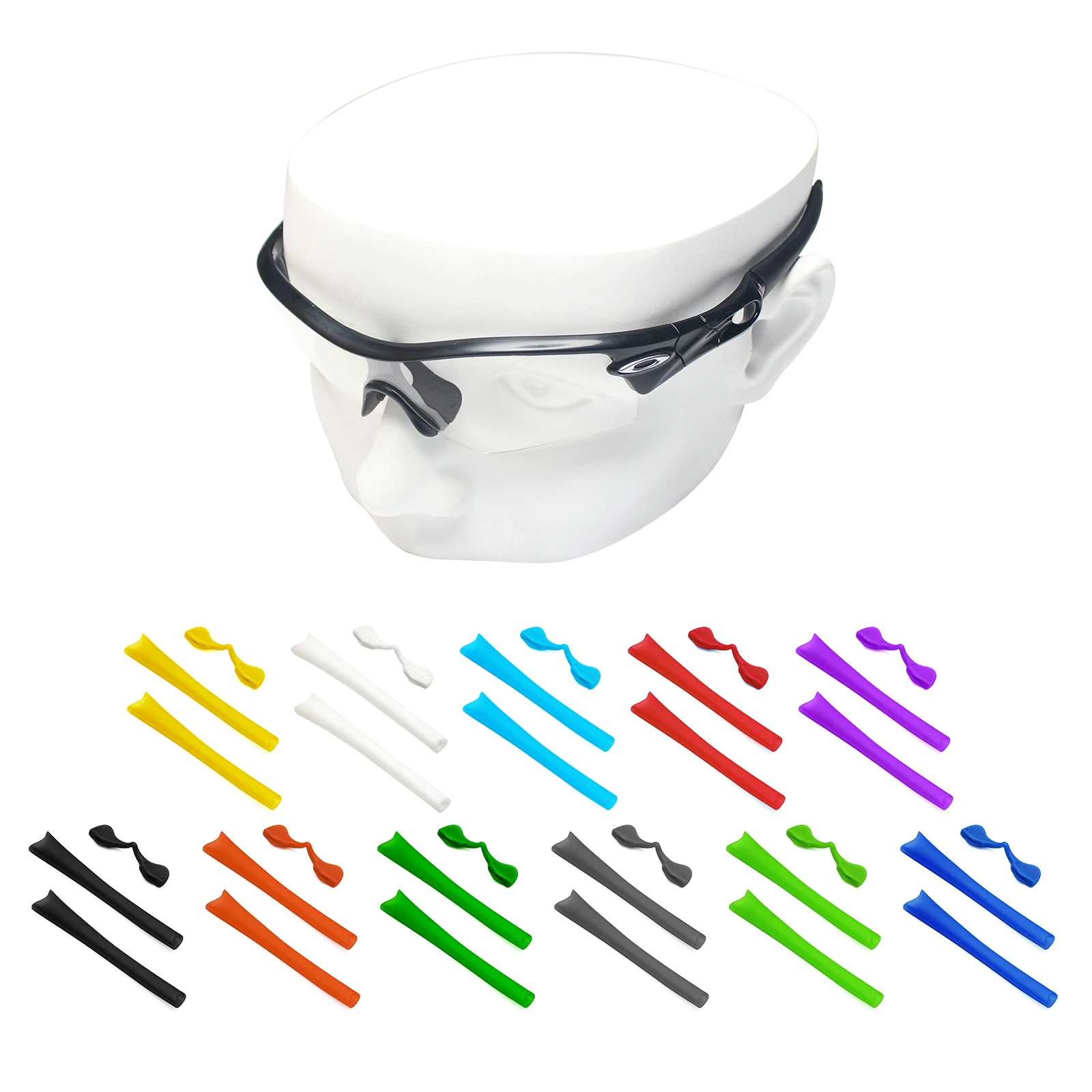 OOWLIT Rubber Kits Nose Pads & Earsocks for-Oakley Radar Path Sunglasses