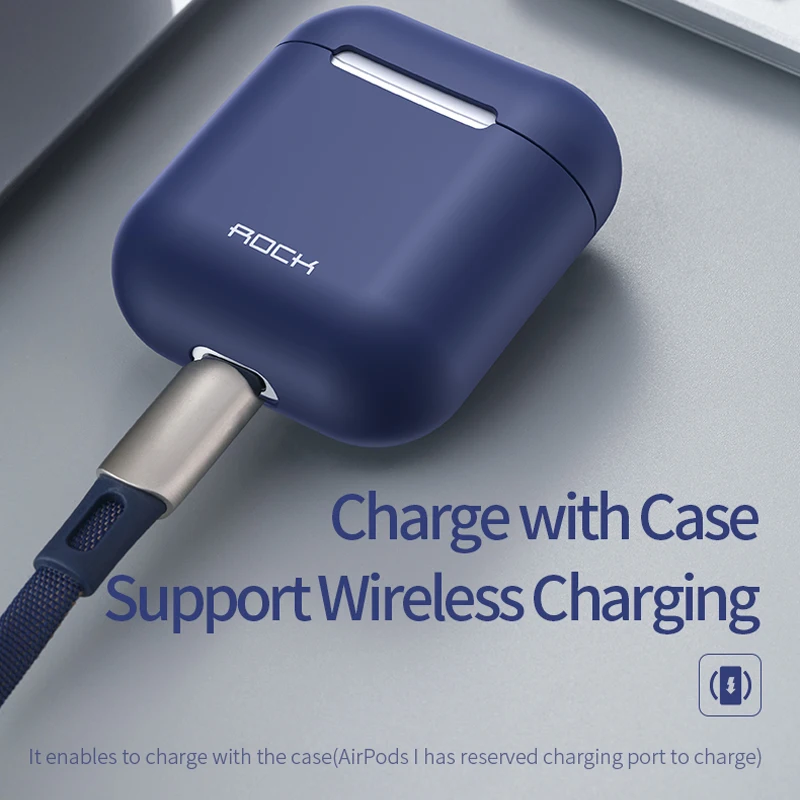 Для Apple AirPods 1 2 силиконовый чехол ROCK Bluetooth Беспроводные наушники с зарядным