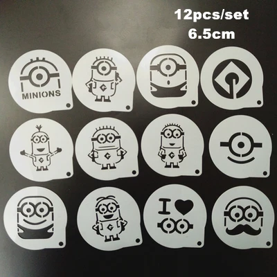 12 шт./компл. трафареты для кофе с рисунком латте формы торта помадки печенья