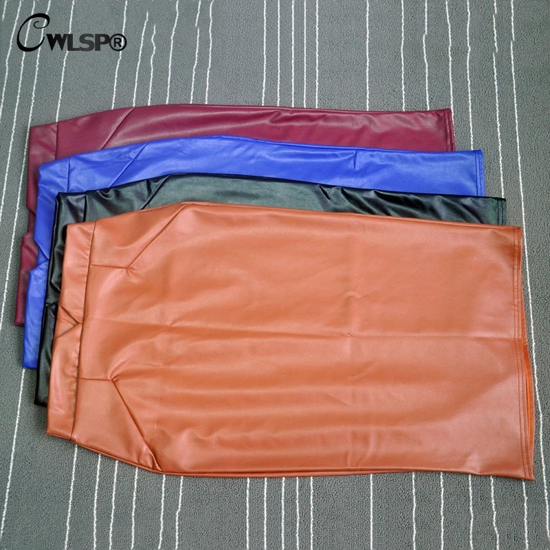 

CWLSP 2021 Autumn Winter High Waist Skirt Women Sexy Thick Pencil Skirt PU Leather Package Hip OL Party Club Skirts Female