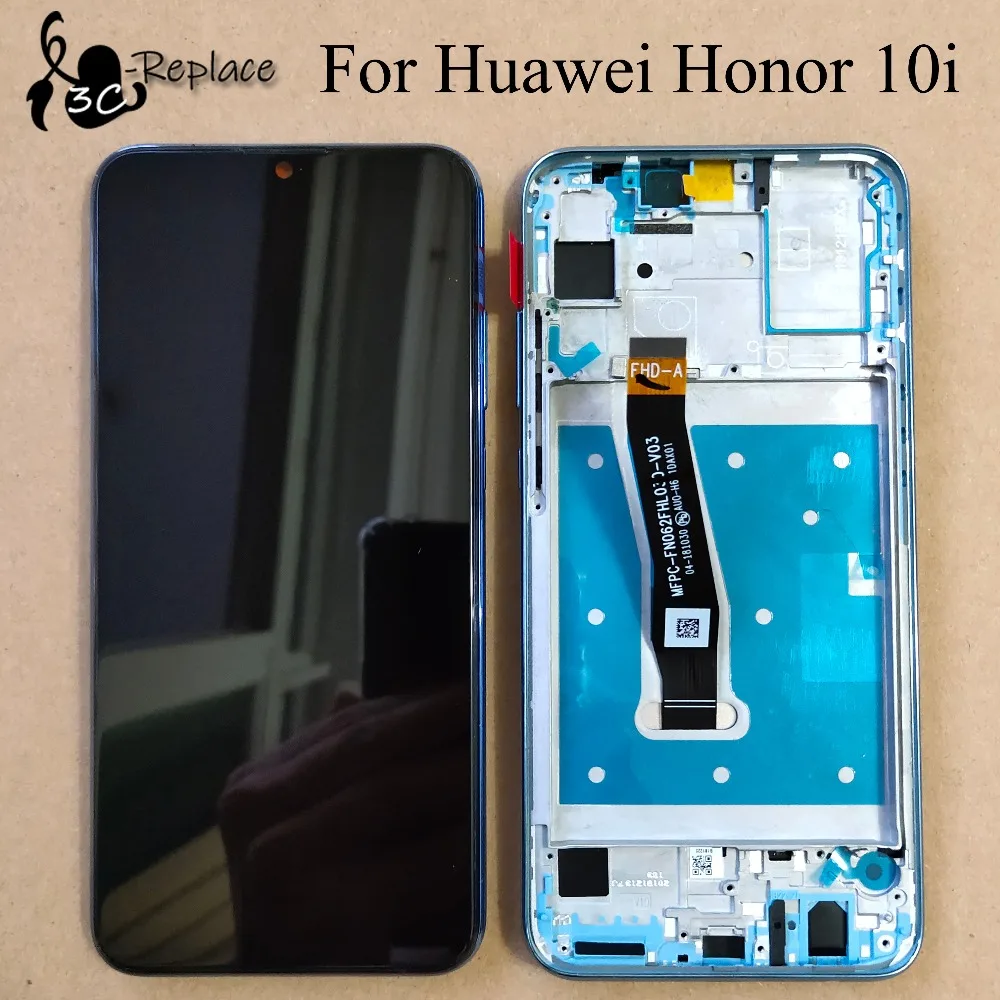 Черный 6,21 дюймов для huawei Honor 10i HRY-LX1T ЖК дисплей сенсорный экран планшета Ассамблеи Замена с рамки