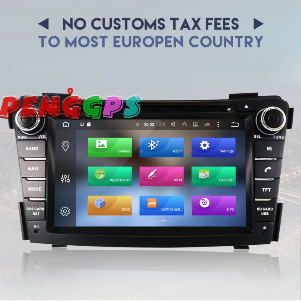 Новейший Android 8 0 7 1 автомобильный радиоприемник gps навигация dvd плеер для HYUNDAI I40 I 40