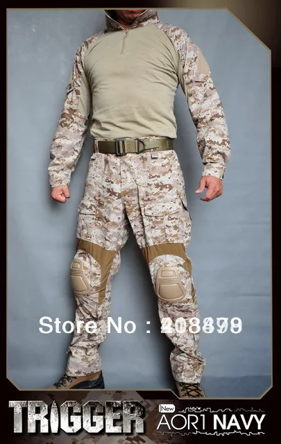 Allwin Тактическая Военная одежда bdu evy Seal AOR1 desert camoufl боевая рубашка + брюки/Военная
