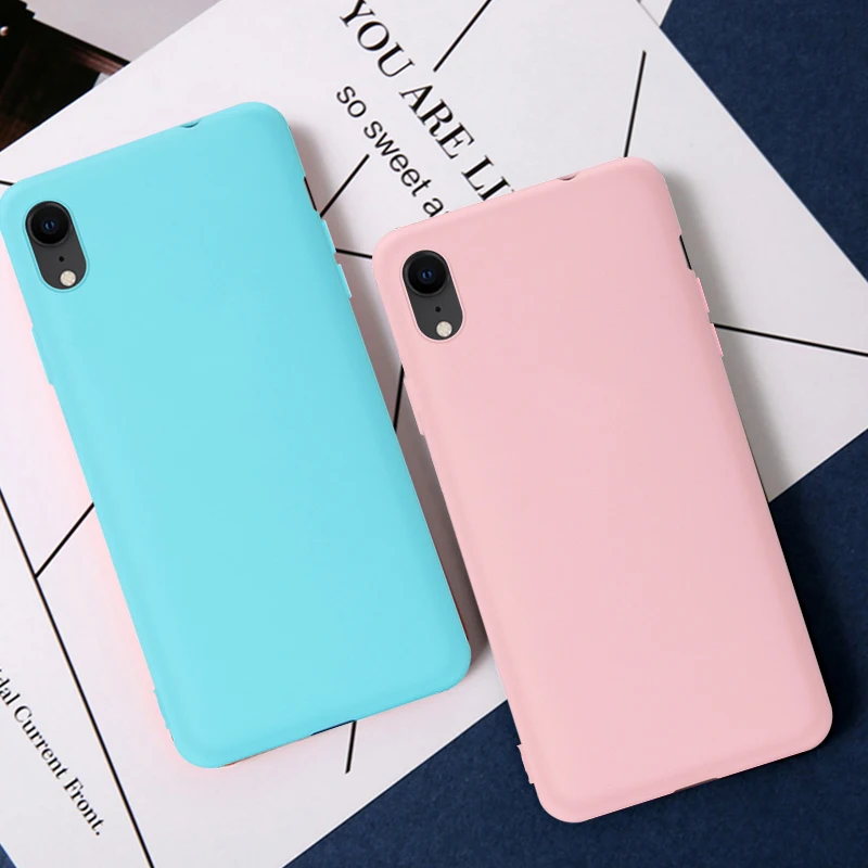 Новые однотонные силиконовые чехлы для пар Apple iPhone XR X XS Max 6 6S 7 8 Plus 10 мягкий чехол