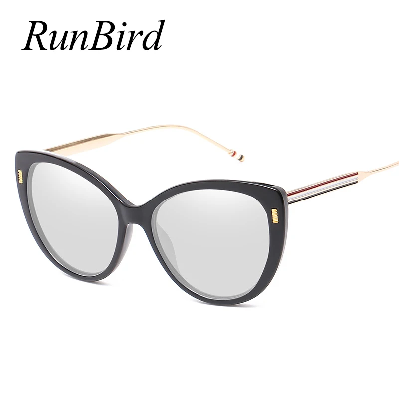 RunBird трендовые Для женщин солнцезащитные очки &quotкошачий глаз&quot металлическая