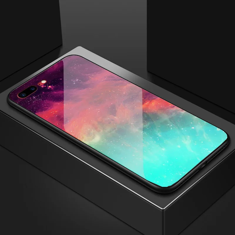 Роскошный чехол из закаленного стекла с 3D звездным небом для Oneplus 6 6T 5T 7 pro Space flower