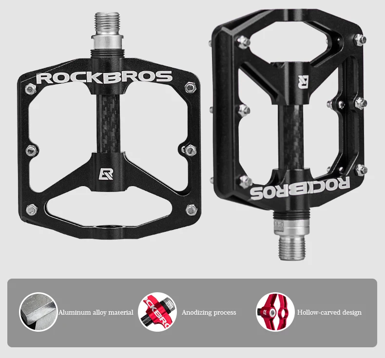ROCKBROS, велосипедные педали из алюминиевого сплава, сверхлегкие велосипедные педали BMX, герметичные, 3 подшипника, педали для шоссейного горного велоспорта, велосипедные детали