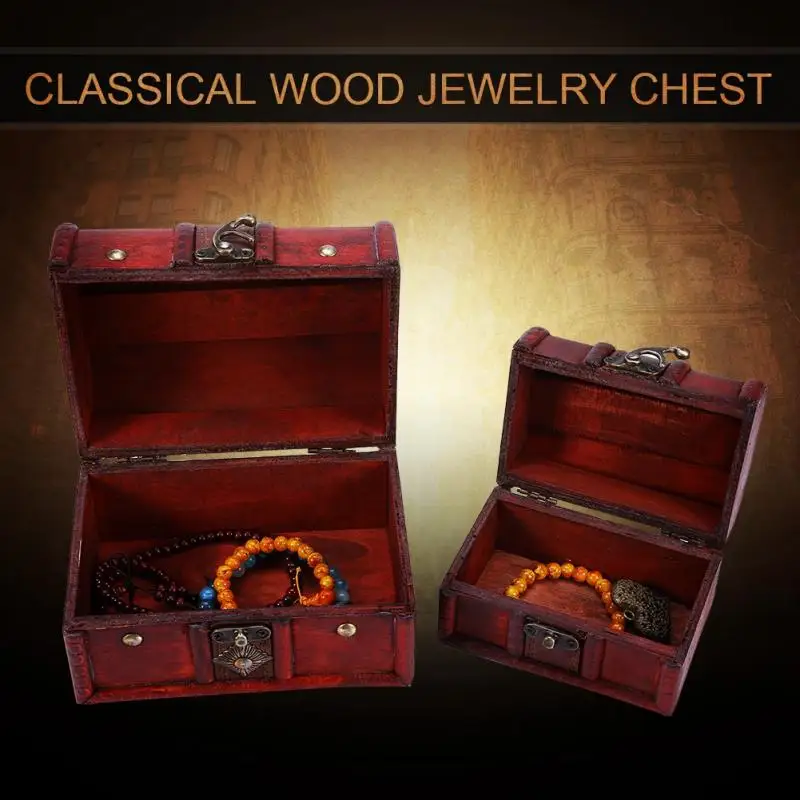 2 шт./компл. классический деревянный ящик для хранения ювелирных изделий