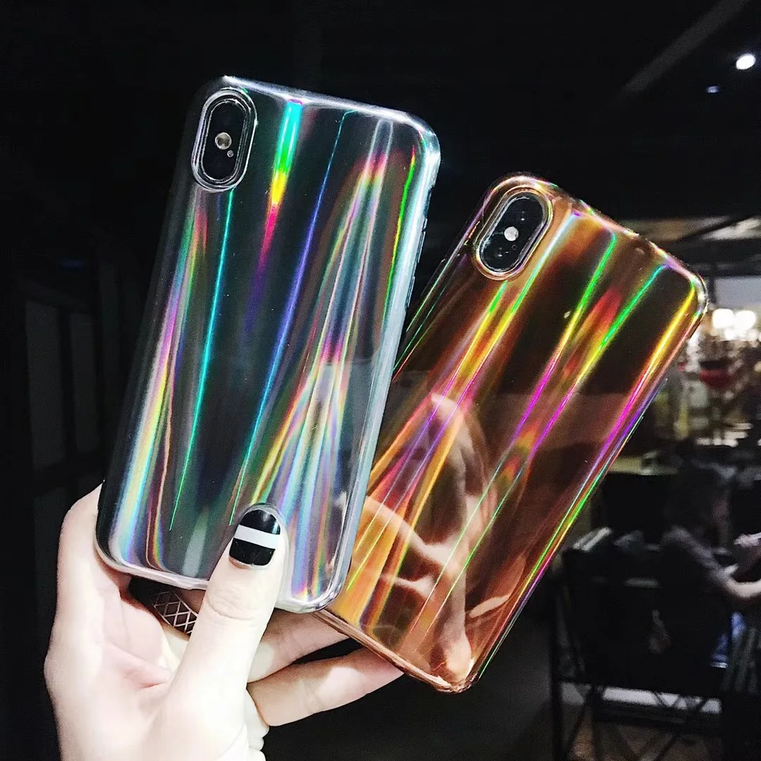 Для Samsung galaxy A6 7 8 9 Plus 2018 Laser Aurora мобильный чехол A30 50 70 глянцевый полностью мягкий
