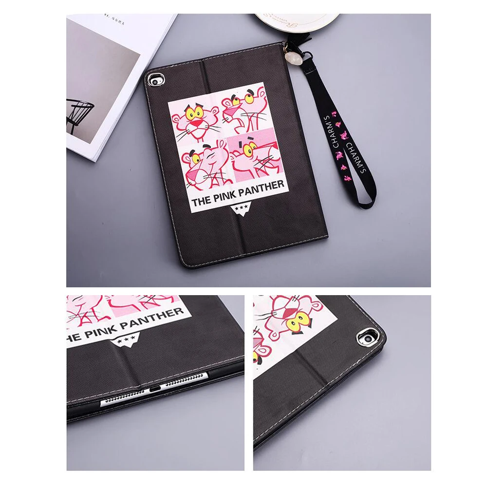 ETHALA Pink Panther Case 9.7'' For iPad mini Awakeup PU Hard Cover Tablet with Stand Holder Shockproof Shell for ipad 2 3 4 |