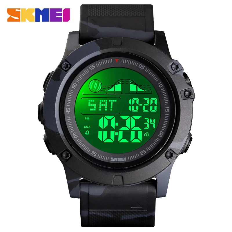 Gray camouflage SKMEI Relogio Masculin 1476 мужские цифровые часы Военные Спортивные часы несколько часовых поясов хронограф водонепроницаемые мужские наручные часы - Цвет: Gray camouflage