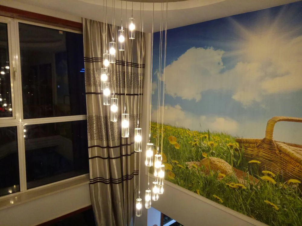 Китайский современный хрустальный светильник K9 светодиодный длинная