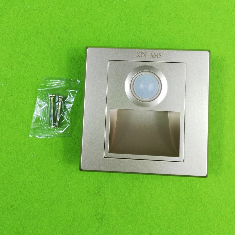 KINLAMS AC85-265V, 1,5 Вт, светильник с датчиком движения, лестничный светильник, s светодиодный беспроводной настенный светильник, лампа для ног, s, крыльцо, огни, PIR, ночной Светильник