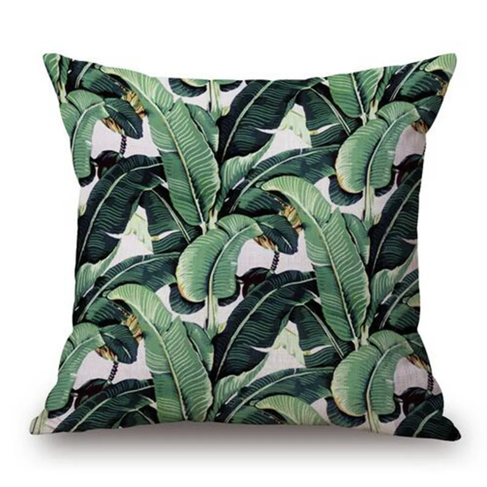 P flame Regenwoud Bladeren Afrika Linnen Tropische Planten Hibiscus Bloem Sierkussen чехол Stoel Sofa Kussenhoes almofada|almofada|almofada