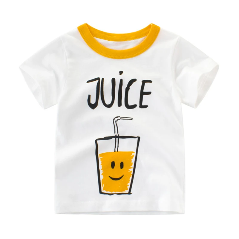 Футболка для маленьких мальчиков с принтом в виде сока маленькие хлопковые