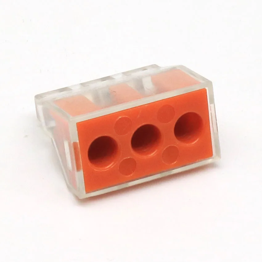 

PCT-103D 50pcs Connector Teminator Lug for Wire Connection 41A 400V 2.5-6mm^2 Spring Terminals Faston Terminal Block Connector