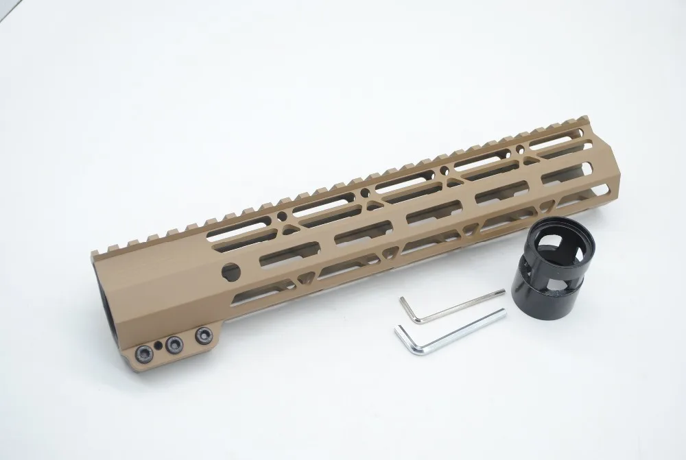 

TriRock 11'' inch M-lok Handguard Rail Clamping Style Free Float Picatinny Mount System Fit .223/5.56 AR-15 Tan Color Printed