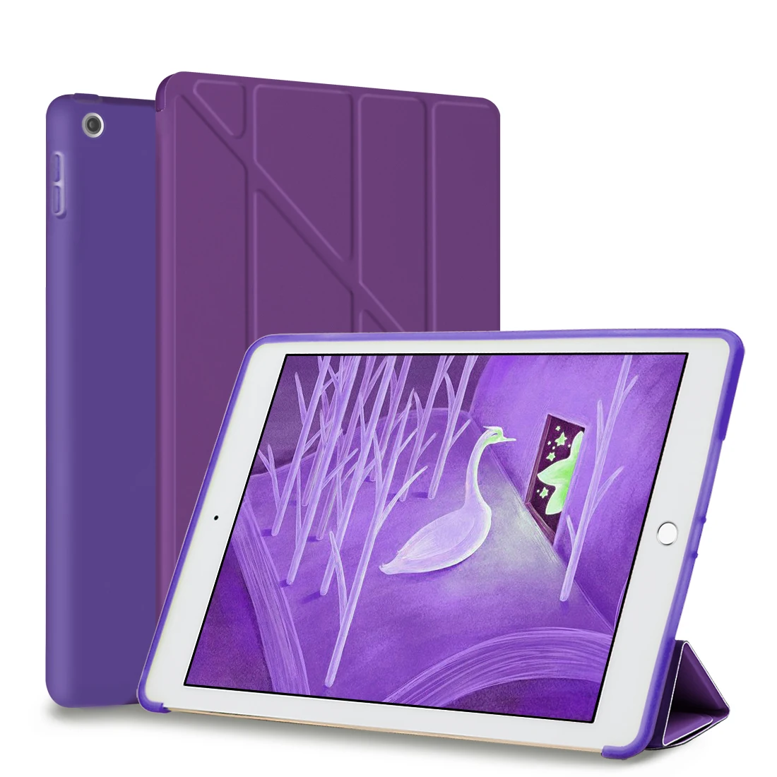 Чехол для iPad 9.7,чехол для планшета Для Нового iPad 9.7 дюймов Случае [силиконовый ТПУ Мягкая Назад] смарт Крышки PU Кожаный Ultra Slim Mulitiple Подставка для Apple A1822/A1823