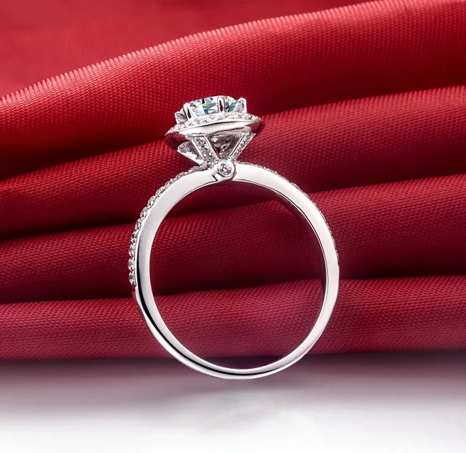 

Excellent Cut VVS1 3Carat Brilliant Fine Diamond Engagement Ring For Bridal Solid Sterling Fine Jewelry For Girl