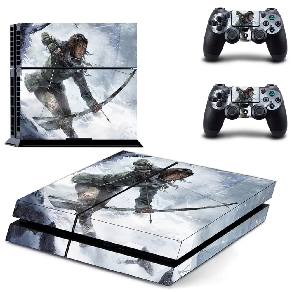 Rise of Tomb Raider наклейка для PS4 виниловая наклейка, стикер для консоли sony Playstation 4 и 2 контроллера наклейка для PS4 наклейка