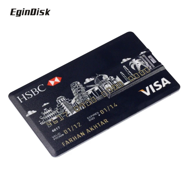 Рекламная Кредитная карточка Usb флэш накопитель на заказ с логотипом подарочная