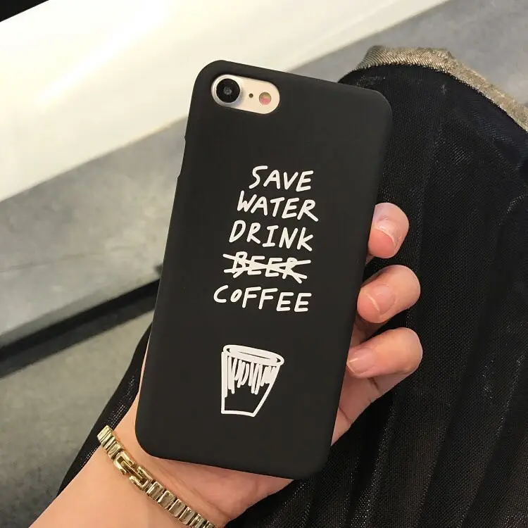 Коробка Милый Кофе Письмо Case Для iphone 7 Жесткий чехол Назад КОМПЬЮТЕР крышка