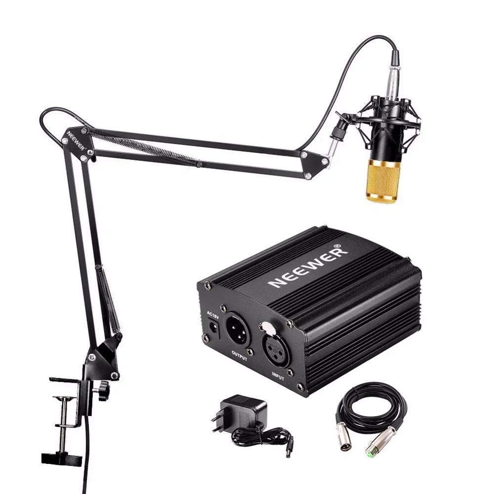 Конденсаторный микрофон Neewer кабель XLR с ножничной подставкой и зажимом для