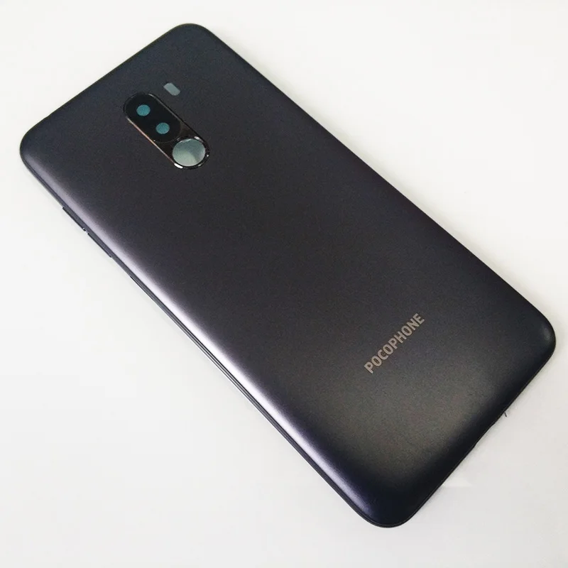 Black XIAOMI PocoPhone F1 батарея задняя крышка с ключ для боковой кнопки объектив камеры задняя дверь задний корпус чехол для XIAOMI poco F1 pocoF1 - Цвет: Black