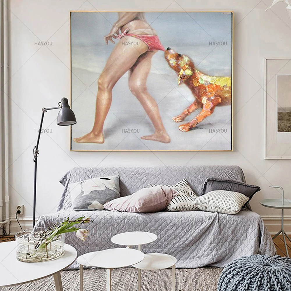 Картина маслом на холсте Собака 100% | Дом и сад