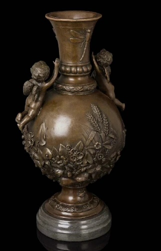 WBY 006991 17 абстрактное искусство Скульптура медный бронзовый Мраморный горшок ваза