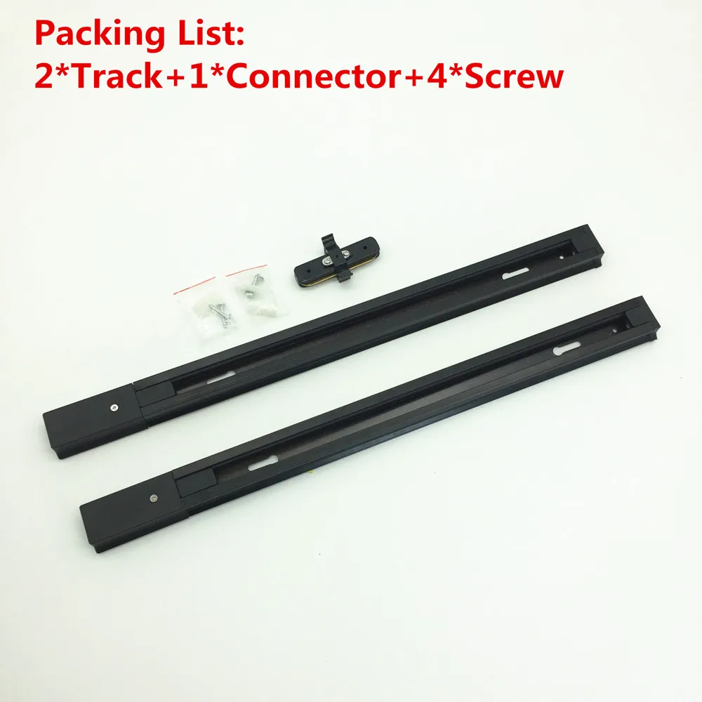 2pcs 0.5m Black Rail Светодиодный Трековый светильник 30W COB зум с регулируемым углом наклона светильник Алюминий потолок светильник ing Windows шоу-рум рельс точечный светильник - Испускаемый цвет: 2pcs 0.5m Black Rail