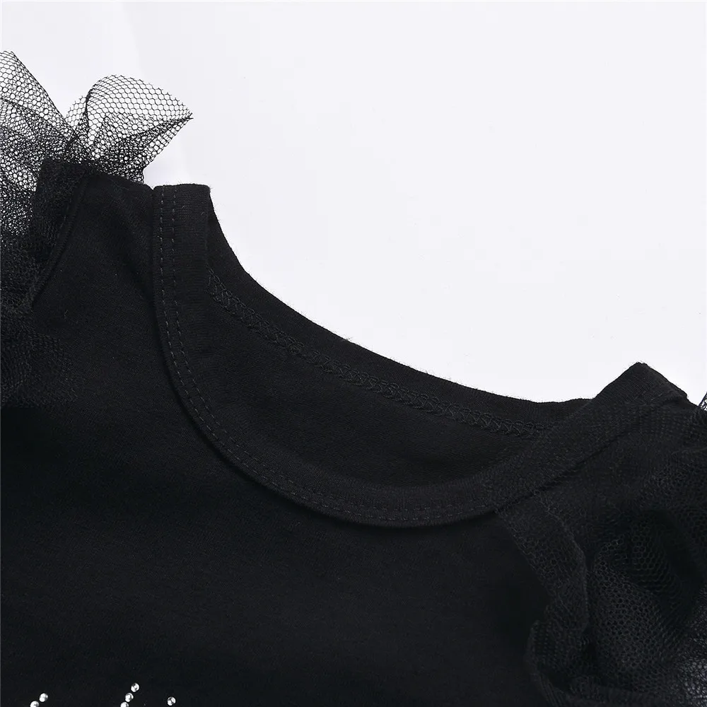 Mode Pasgeboren/детская одежда; Meisje Zuigeling Kant Decoratie Zwarte Tutu Kleding; комбинезон; боди