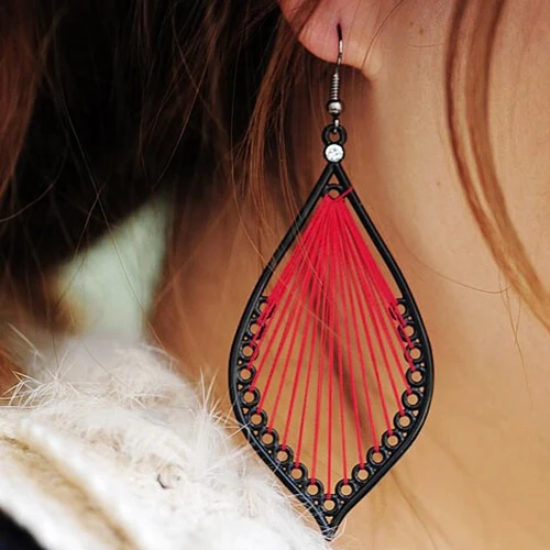 2015 hot sell Fresh Style Women Fashion Handcraft Thread Cute Dangle Earrings Jewelry 56U3 | Украшения и аксессуары