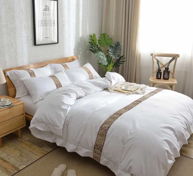 Набор постельного белья 5 звезд для отеля из египетского хлопка роскошный размер