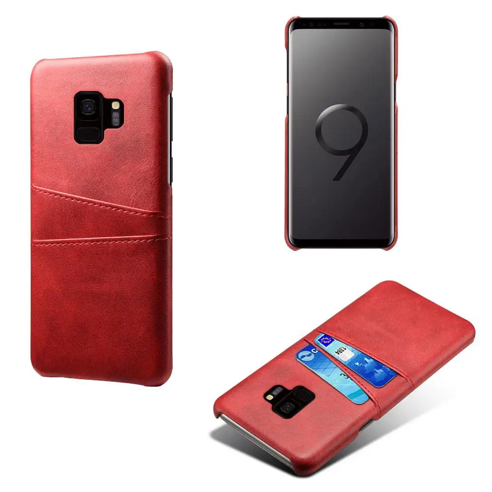 Red Роскошный чехол для samsung Galaxy Note 9, 8, 5, 4, S10 Plus, S9, S7, S6 Edge Plus, тонкий чехол с отделениями для карт из искусственной кожи+ чехол для ПК, для S10E, S10+ чехол - Color: Red