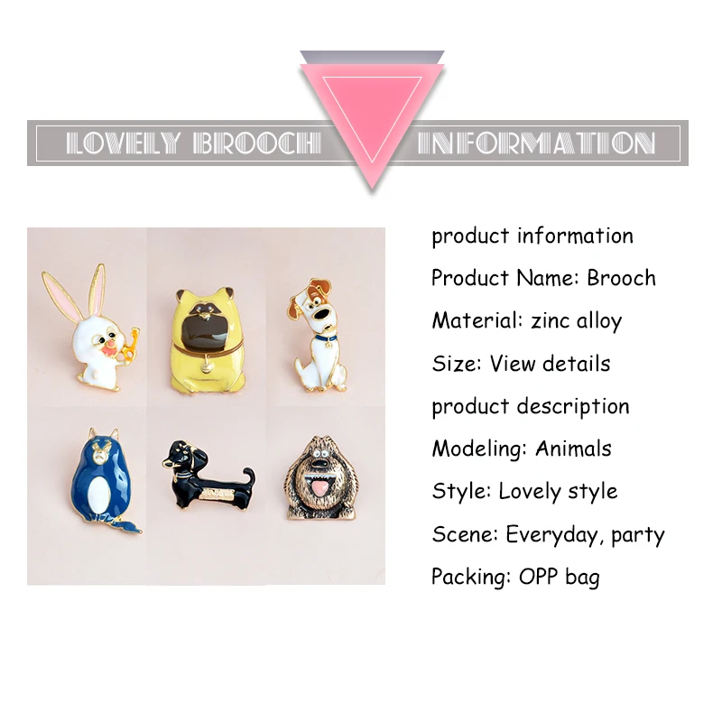 Женская эмалированная брошь в виде животного значок на булавке щенка кролика